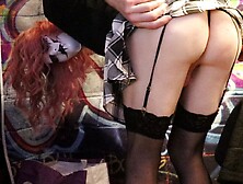 Cute Masked Crossdresser Masturbates & Cums