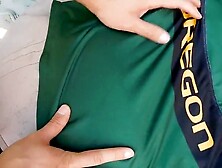 Fucking Her Oregon Ducks Cheerleader Skirt With A Load Of Cum