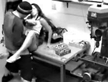 Co-worker of Cute Blonde has sex in the kitchen