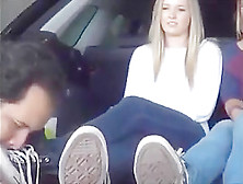 Feet Licking In Car...