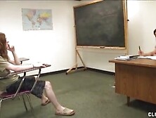 Horny teacher handjob