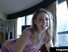 Sex Bomb Sunny Lane Blows A Cock & Rubs Her Juicy Snatch!