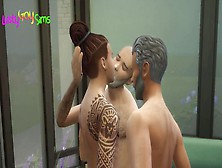 Sims 4,  Cartoon Grandpa,  3Some