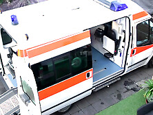 Sexy natural nurse gets fucked in the hospital car