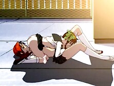 Horny anime lesbian teens skip class to lick pussy in the schoolyard ⋇ HENTAI Porn