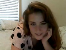 Lovely teen 18+ brunette shows her tiny tits