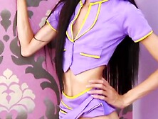Asian Transgender Babe Shows Off Pink Ass While Masturbating