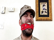 Bound And Sock Gagged,  Home Invasion Bound Gagged,  Usmc