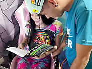 I help my stepsister with her homework in exchange for a delicious fuck