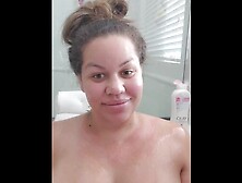 Bath Time with Cute Monstrous Boobs Milf Nae Bae (no makeup)
