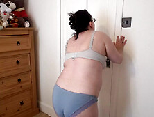 Wife Undressing In The Bedroom In Leggings