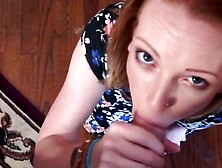 "Redhead Step-Daughter's Hairless Twats - Taboo Pov Blowjob & Hardcore Fuck"