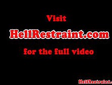 Nasty sub toyed while held in restraints