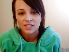 Cute girl flashes her small tits and shaved pussy on cam