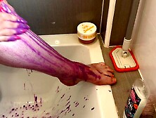 plump big beautiful woman washes feet biggest natural breasts cunt and bum in the shower during the time that u see her soapy bo