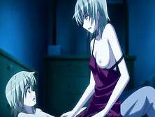 Slim hentai babes with large breasts enjoy lesbian lovemaking and passionate fucking