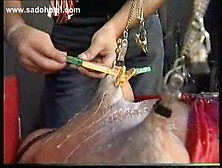 Ebony slave with large metal clamps