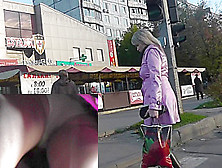 White panties and tight ass in the upskirt (fake) clip