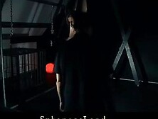 Young Alexis restrained in bondage devices and vibed rough