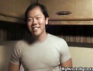 Muscled Asian Guy Jacks Off His Cock