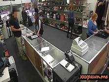 student 18+ in glasses sells books and fucked at the pawnshop