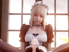 Maid Luna Foot Job