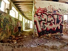 Urbex flashing with tugjob.  A cute wicked angel likes my ramrod