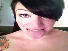 Teasing tongue - cum on it