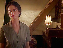 Lily James uUndressing until completely naked,  Perky Boobs and Big Butt