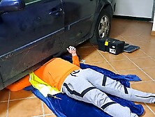 Freaky wifey receives internal cummed from the mechanic