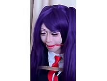 Japanese woman Cosplay bar tender bondage