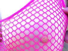 MILF Lucy Ohara poses in her pink stocking