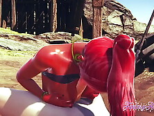 Zelda Asian Cartoon 3D - Gerudo Whore is poked in the dessert - Hentai manga Asian game porn