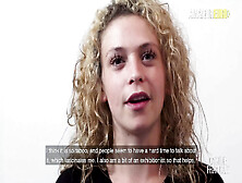 Attractive Curly Hair Newbie Leila Rides Like Crazy At Audition - Home-Made Euro