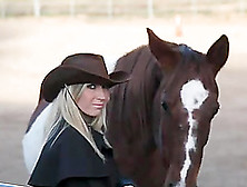 A Lonely Cowgirl Meets A Cowboy And Fucks In The Barn