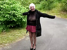 Flashing In Tights Outside