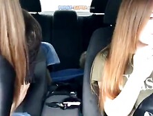 Twin Sisters Play In Car