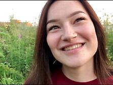 public outdoor oral sex with cream-pie from shy skank in the bushes - Olivia Moore