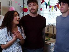 "Anal Birthday Surprise - Step-Mother's Anal Virginity Popped By Her Son"