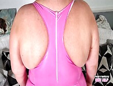 Mature thick wife with massive booty and hairy twat in snug vinyl and fishnet stockings