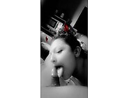 Sucking from behind w bbc dildo in his ass