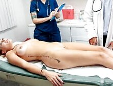 Tribbing nurse and patient makes doctor horny for a threesome