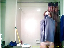 Skinny Mom with full bush in shower