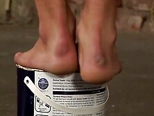 Blindfolded twink suffers master's kinky toy play