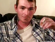 Younger amateur strokes his dick and releases his load