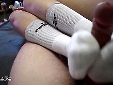 Fine Footjob In Long Socks - Miley Grey