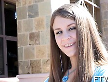 "Attractive Brunette Kitten Rides A Giant Fake Penis - POV Perspective"