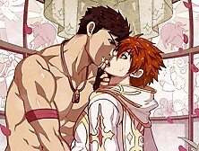 Dominant gay anime,  yaoi anime kiss,  intimate