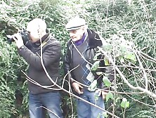 Young Chubby Redhead Slut Gets Her Ass Nailed and Her Breast Cum Covered in Her 1st Gangbang Outdoor with Old Man