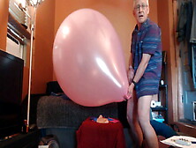 Balloonbanger 36) Giant Balloon Jerk Inside It,  Cum And Pop!